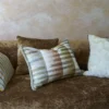 multicolour striped cushion with cushion