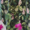 green botanical curtain with