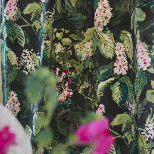 Pasqueflower Fabric - Olive by green botanical curtain with