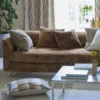 brown misc sofa with cushion and coffee table