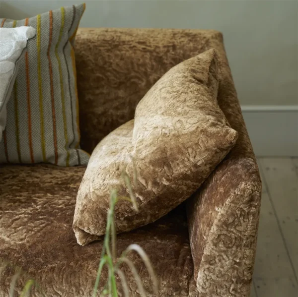 Penwith Fabric - Moss by brown misc sofa with cushion