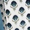 blue spotted curtain with