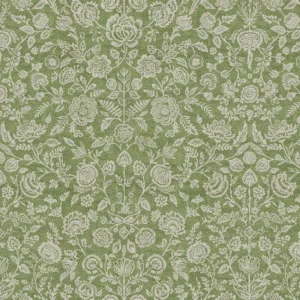 green botanical woven fabric from Chess