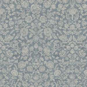 blue botanical woven fabric from Chess