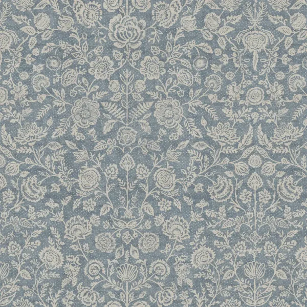 Allegra Fabric - Denim by blue botanical woven fabric from Chess