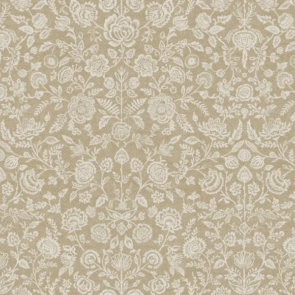 Allegra Fabric - Latte by neutral botanical woven fabric from Chess