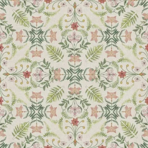 green botanical woven fabric from Chess