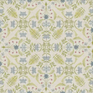 yellow botanical woven fabric from Chess