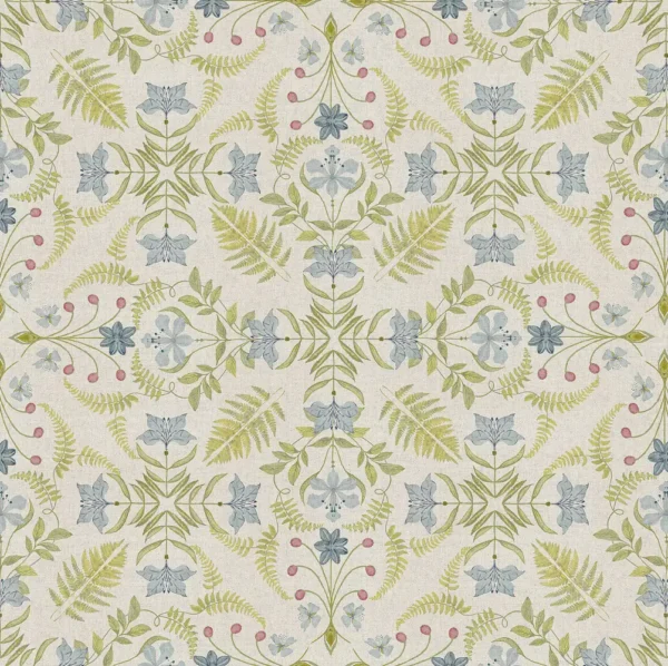 Fresco Fabric - Citron by yellow botanical woven fabric from Chess