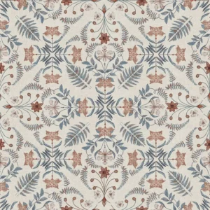 blue botanical woven fabric from Chess