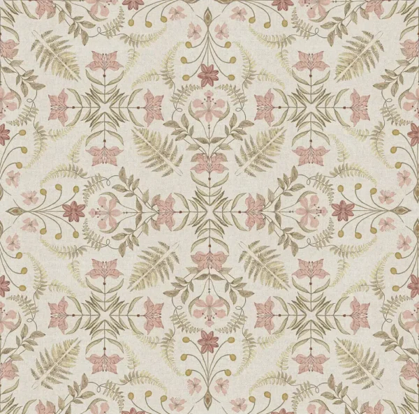 Fresco Fabric - Latte by brown botanical woven fabric from Chess