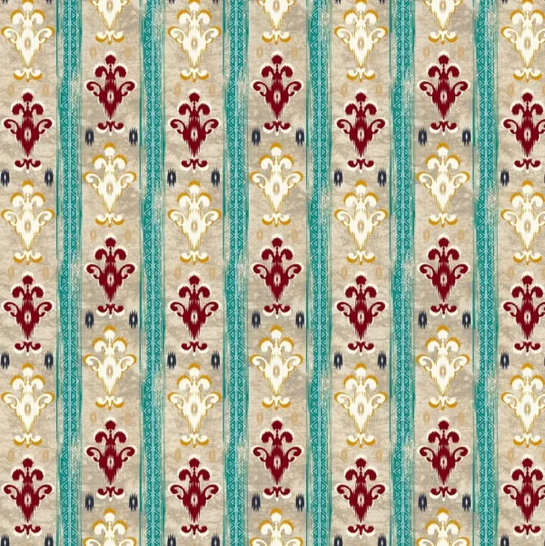 Azar Fabric - Kingfisher by blue striped printed fabric from Chess