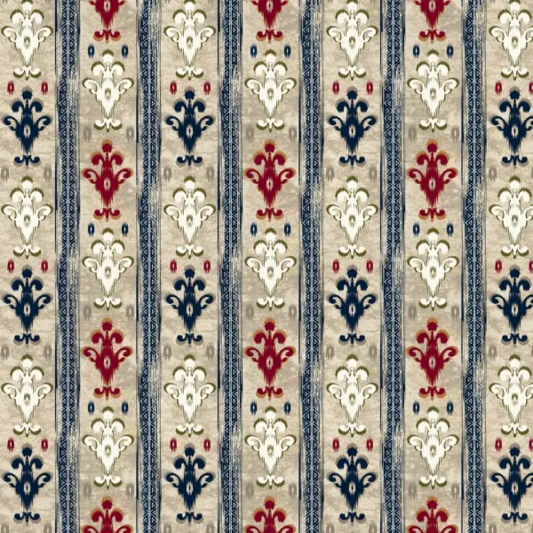 Azar Fabric - Nocturne by blue striped printed fabric from Chess