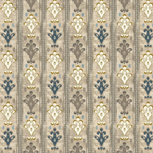 Azar Fabric - Moonstone by black-grey striped printed fabric from Chess