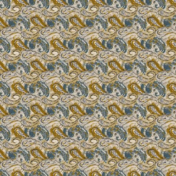 Nima Fabric - Moonstone by yellow traditional printed fabric from Chess