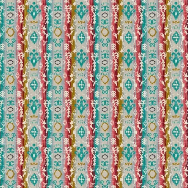 Ziba Fabric - Kingfisher by blue striped printed fabric from Chess