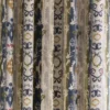blue striped curtain with
