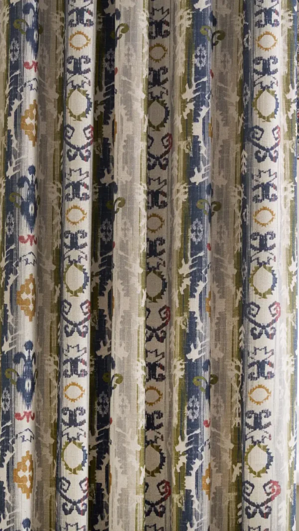 Ziba Fabric - Nocturne by blue striped curtain with