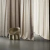 blue misc curtain with chair