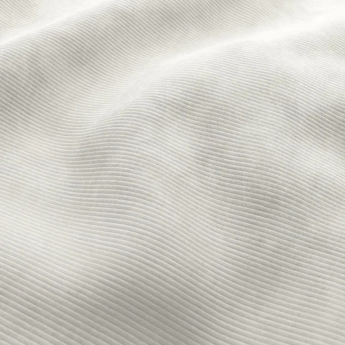 Ghent Fabric - 03 Swan by white striped velvet-chenille fabric from Wemyss