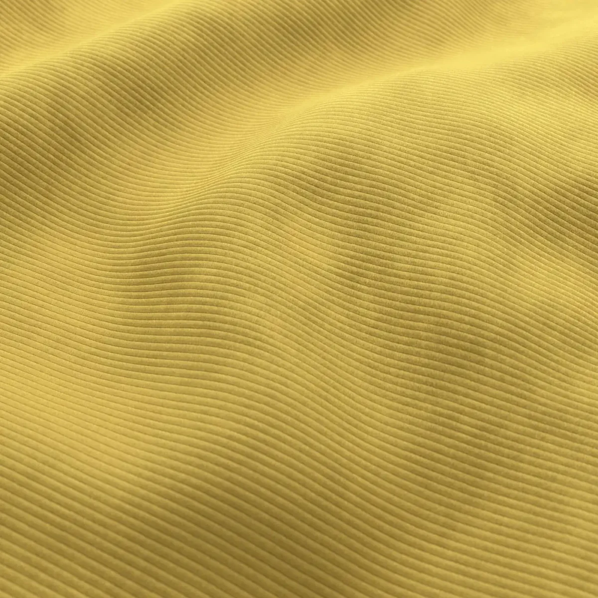 Ghent Fabric - 29 Ochre by yellow striped velvet-chenille fabric from Wemyss