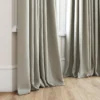 neutral plain curtain with window