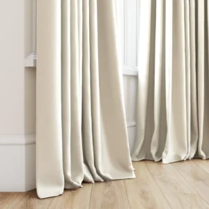 white plain curtain with window
