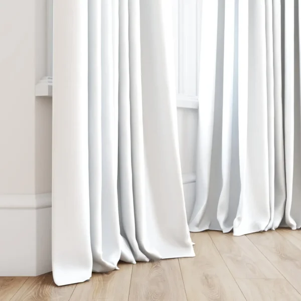 Tenby Fabric - 06 Ice by white plain curtain with window