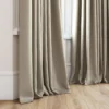 neutral plain curtain with window