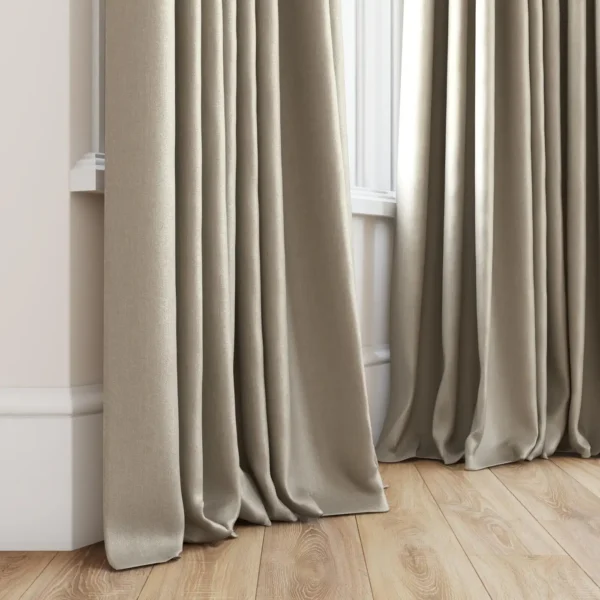 Tenby Fabric - 09 Rope by neutral plain curtain with window