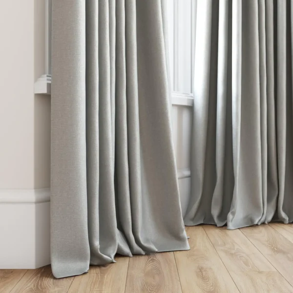 Tenby Fabric - 14 Mist by black-grey plain curtain with window