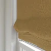 yellow plain curtain with window