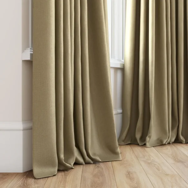 Tenby Fabric - 33 Latte by brown plain curtain with window
