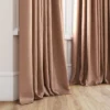 pink plain curtain with window