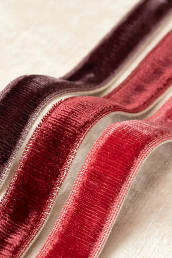 Sloane 1" Velvet Border by velvet border in pink and red colours