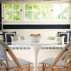 dining room with metallic accents