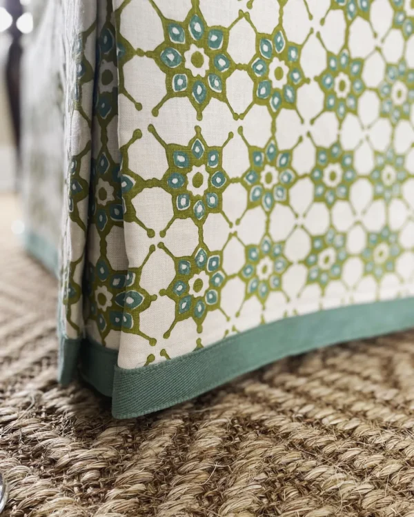 Flanders 1.5" Border by Green border on bottom of curtain