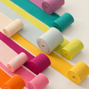 Various bright colours ribbon border