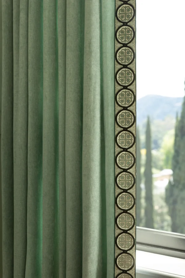 Paloma 2.65" Velvet Border by green embroidered velvet border on curtain