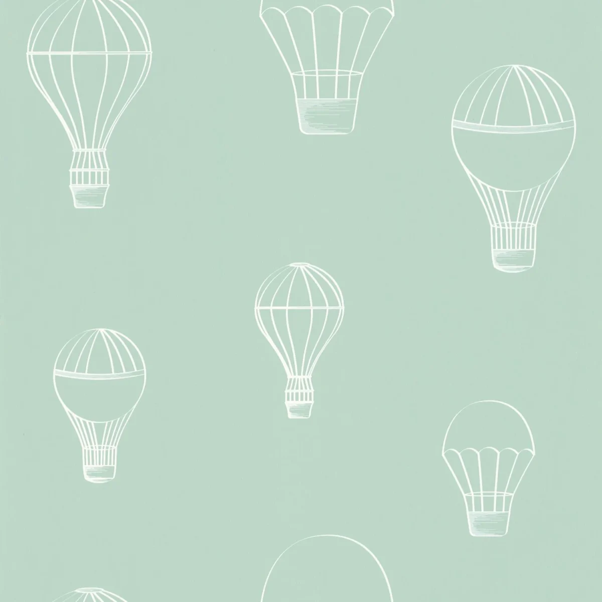 Voyager Wallpaper - Menthe by white children's wallpaper from caselio