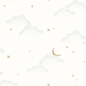 white children's wallpaper from caselio