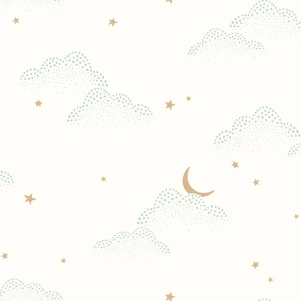 S Evader Wallpaper - Menthe by white children's wallpaper from caselio