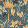 blue botanical wallpaper from caselio