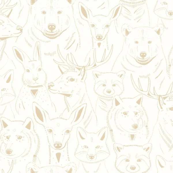 S Amuser Wallpaper - Beige by neutral children's wallpaper from caselio