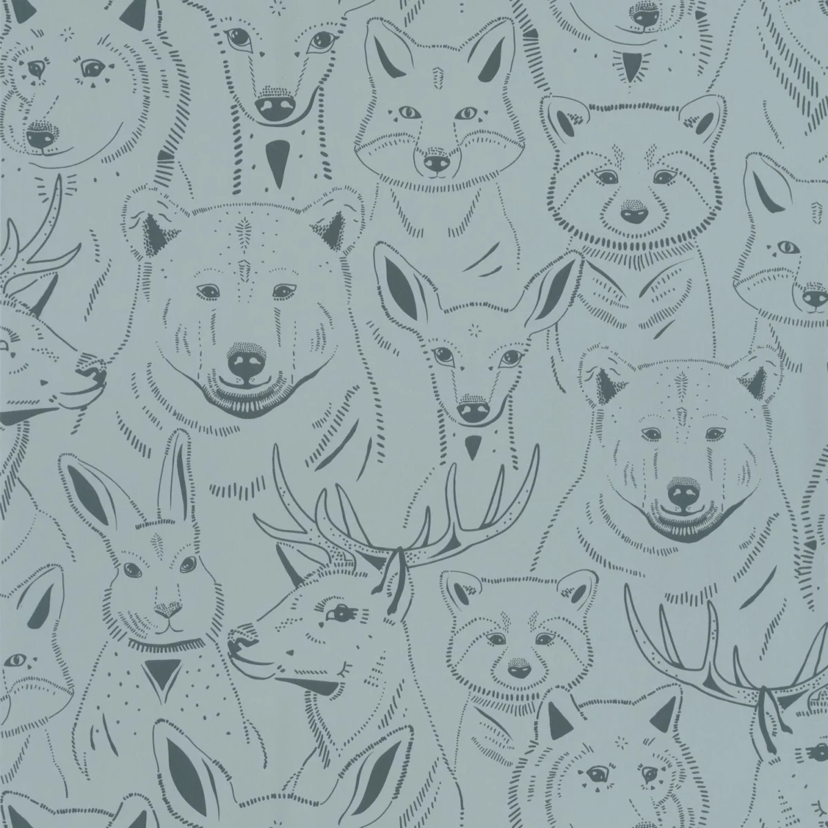 S Amuser Wallpaper - Bleu Grise by blue children's wallpaper from caselio