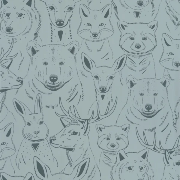 S Amuser Wallpaper - Bleu Grise by blue children's wallpaper from caselio