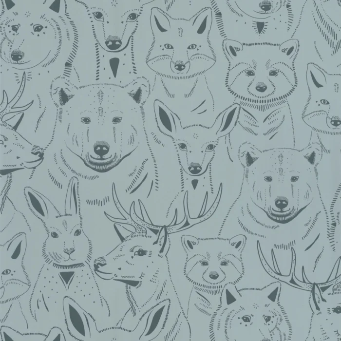 S Amuser Wallpaper - Bleu Grise swatch