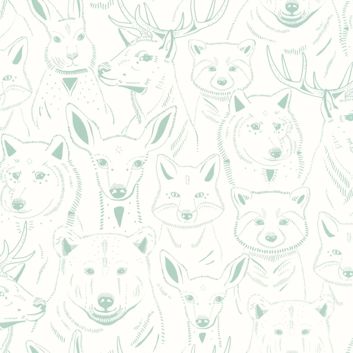 S Amuser Wallpaper - Menthe by blue children's wallpaper from caselio