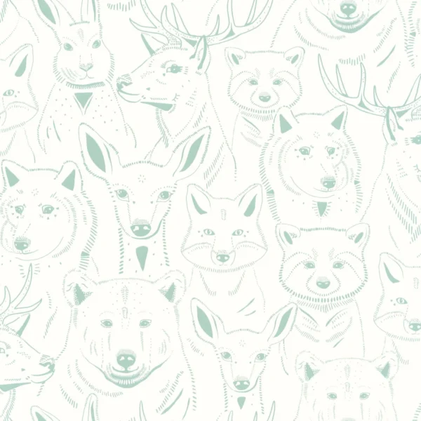 S Amuser Wallpaper - Menthe by blue children's wallpaper from caselio