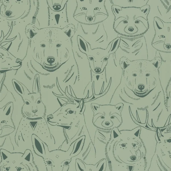 S Amuser Wallpaper - Vert De Gris by green children's wallpaper from caselio